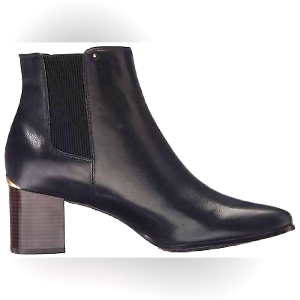 Calvin Klein Felda Sirana Women Pointed Toe Leather Black Ankle Boot